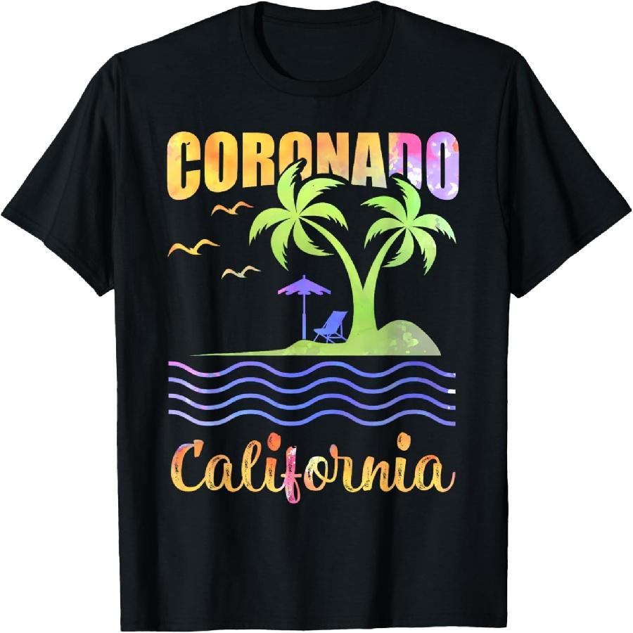 Летние Каникулы Ретро Закат Калифорния Пляж Коронадо Футболка для Мужчин Женщин Детей S