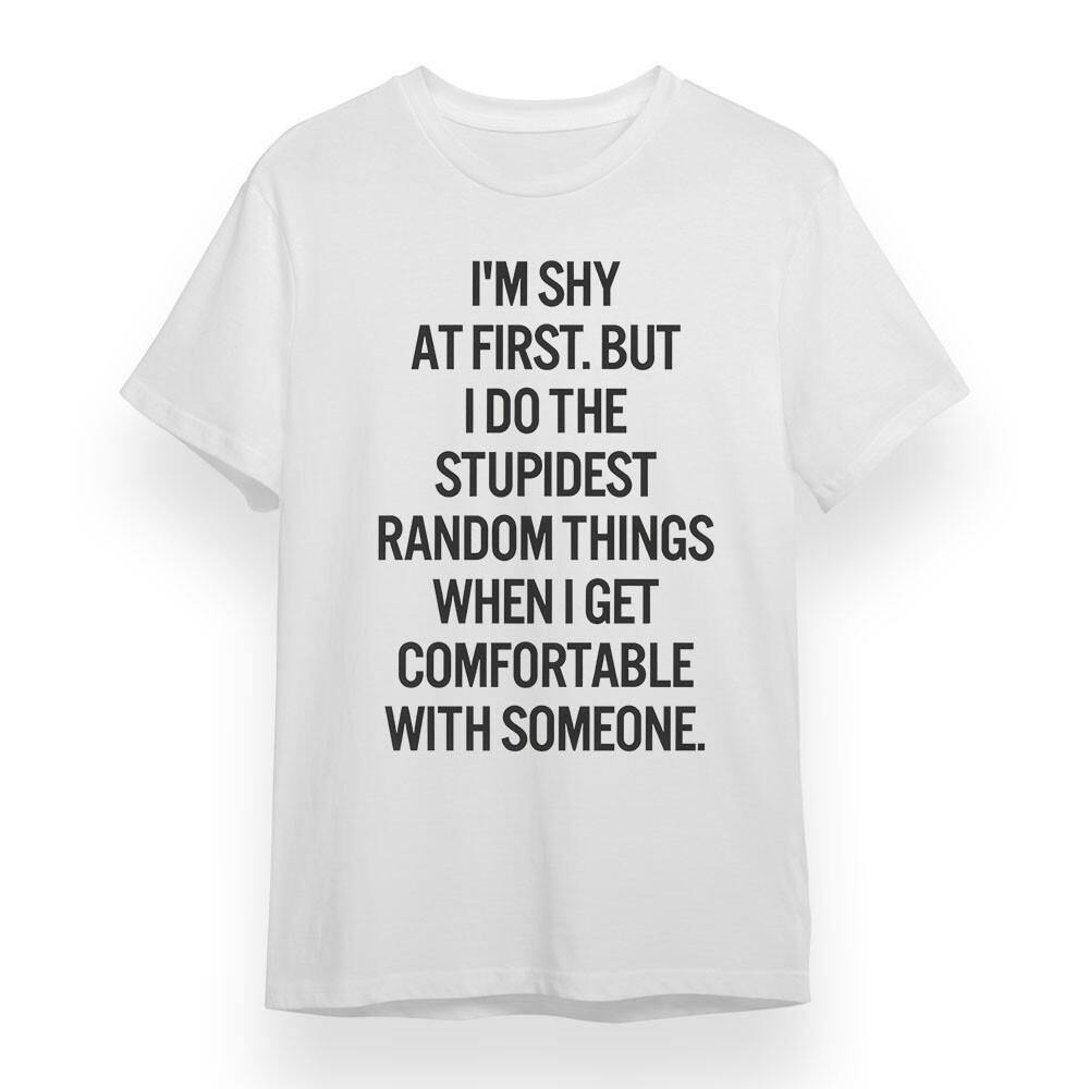 

Women s T-shirt With Introvert Humr Graphic White 100% Cotton Oversize Tee USA S