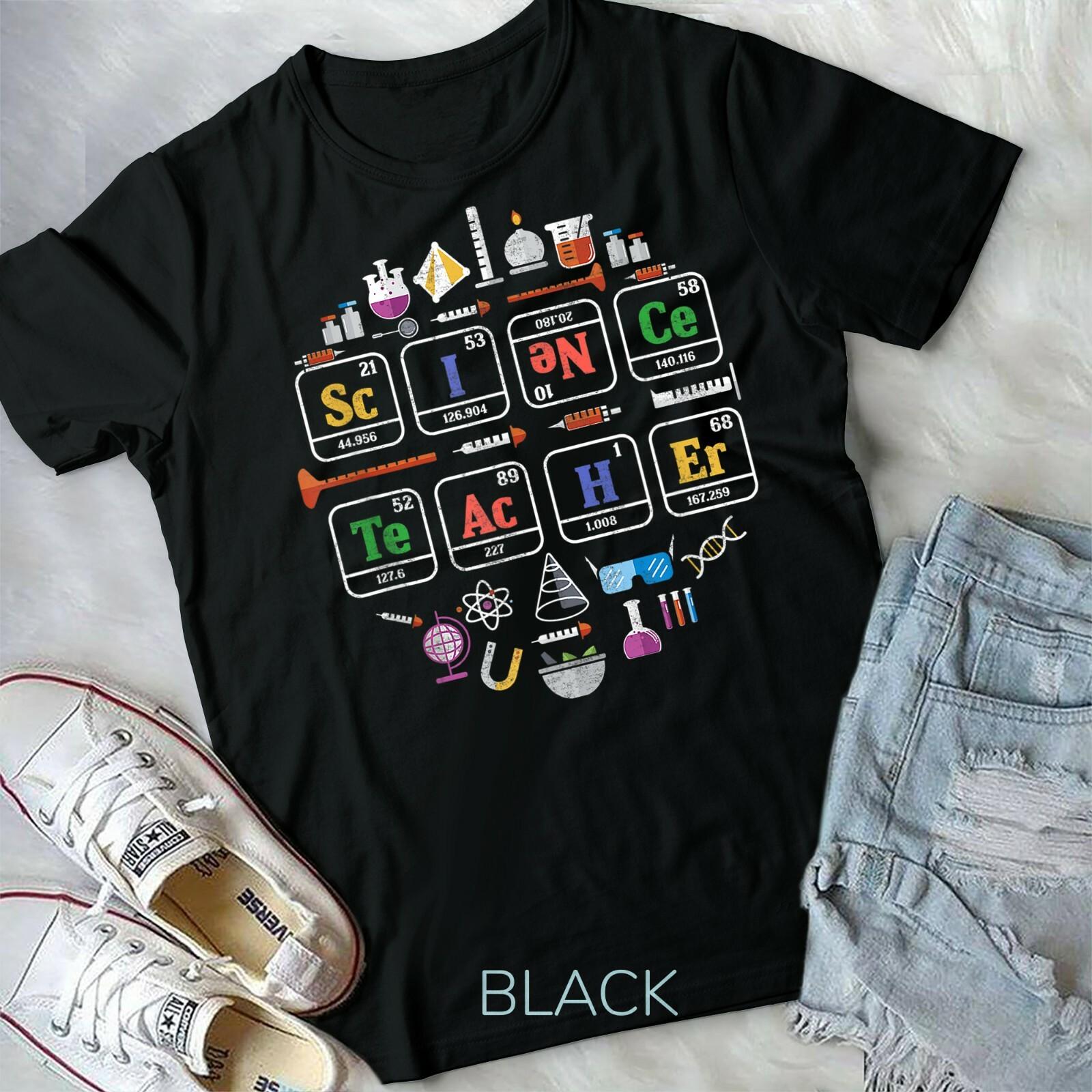 Science Teacher Periodic Table Chemistry Elements Xmas Gift Unisex Form T-shirt XL