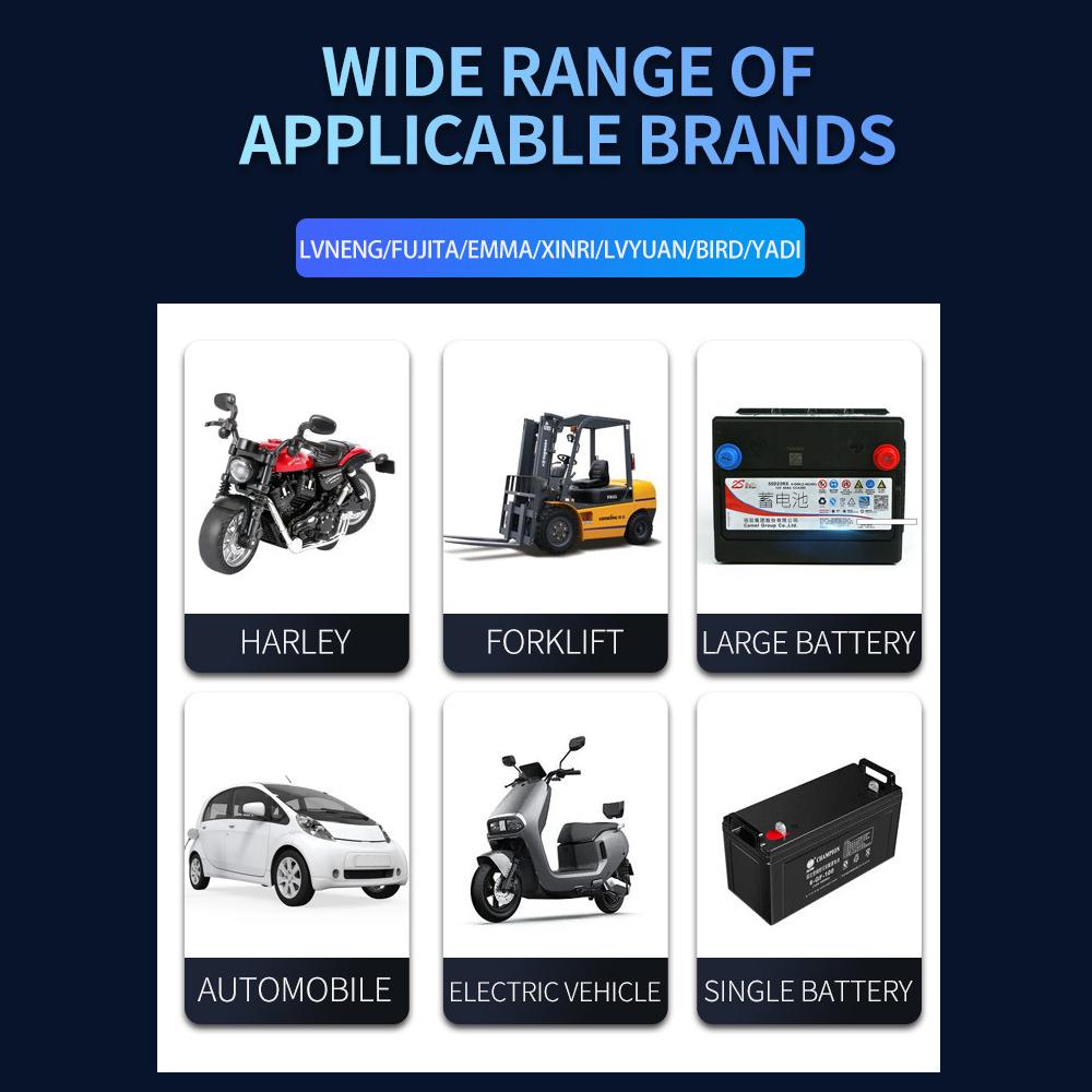 Lead Acid Charger Pulse Repair Charger Intelligent Fast Charging 12V 10A Full Automatic Black Car Motorcycle Battery Charger