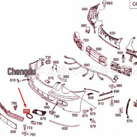 Fog Light Trim Rings for Mercedes E-Class W211 - Set of Left and Right Bumper Attachments.