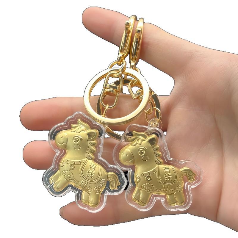 Year of the Horse Gold Pendant Lanyard - Pure 999 Gold Gift for Prosperity