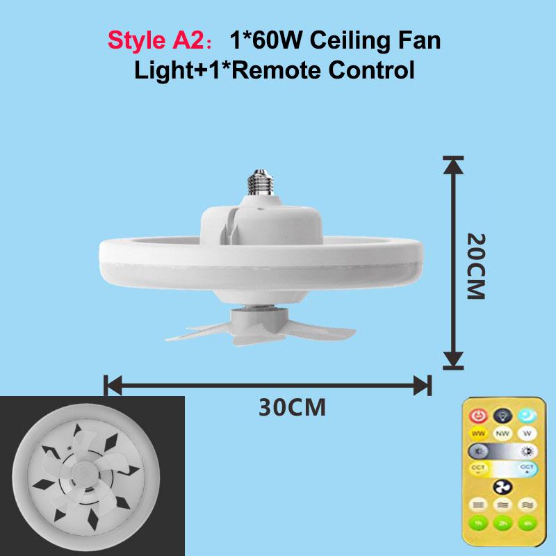 48/60W LED Ceiling Fan Light Remote Control E27 Lamp with 360 ° Rotation Cooling Electric Fan 85-265V Chandelier for Room Decor