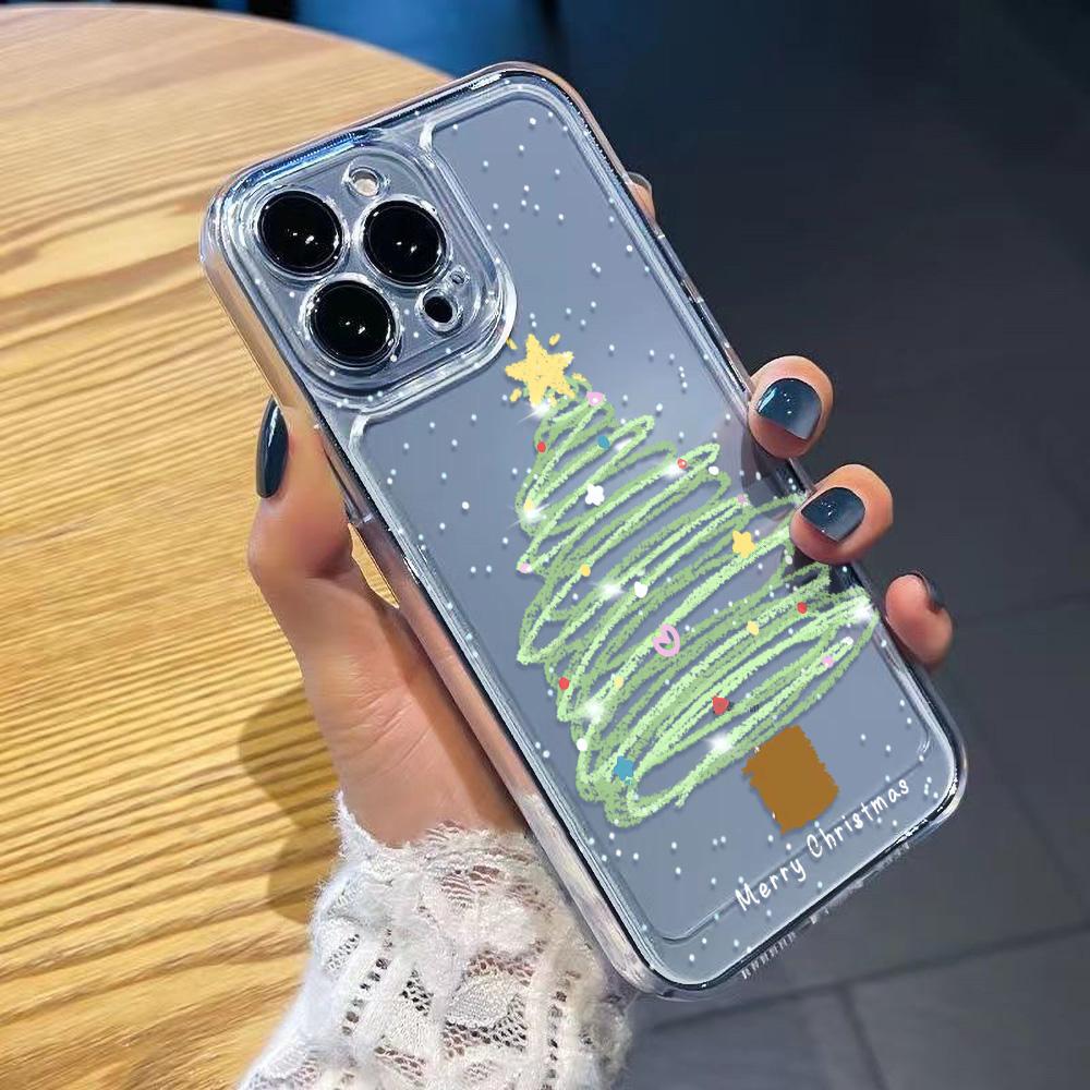Cute Christmas Phone Case For Iphone 17 Air 16 16e 15plus 14 13 12 11 Pro Max Soft TPU Minimalist Stylish Funda Protective Cover