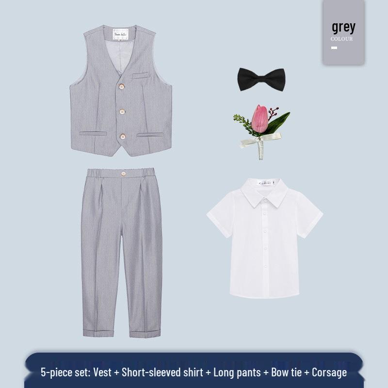 Children's Autumn Formal Wear: British-Style Blazer and Suit Set for Boys, Ideal for Weddings and Performances
