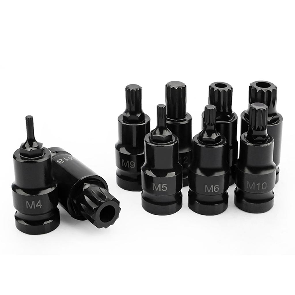 1/2 Inch Drive 12-Point Screwdriver Socket Set CR-MO+S2 M4-M18 Hex Wrench Tool