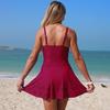 New Women's One-Piece Swimsuit — Solid Color, Cutout Design, Best-Selling Skirt-Style Bikini 0802
