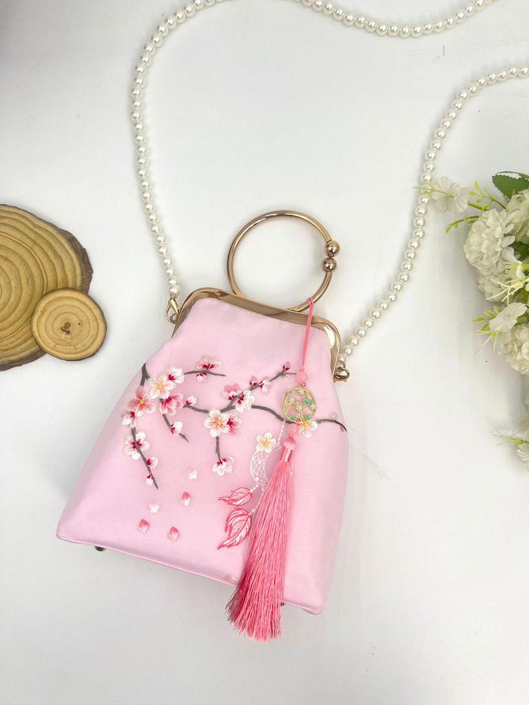 Elegant Brocade Chinese Cheongsam Handbag Clasp Purse - Large Capacity Single Shoulder Crossbody