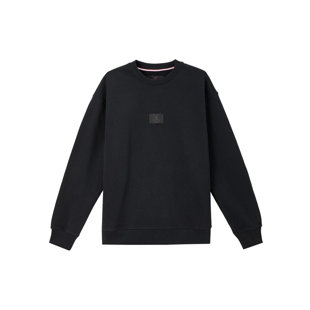 Jordan Flight Fleece Logo Thin Fleece Round Neck Sports Sweatshirt Men sweatshirt Black FV7260-010