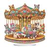 Acrylic 2D Flat Carousel Print DIY Desktop Diamond Art Kits Diamond Painting Desktop Ornaments Kit for Home Office Desktop Decor