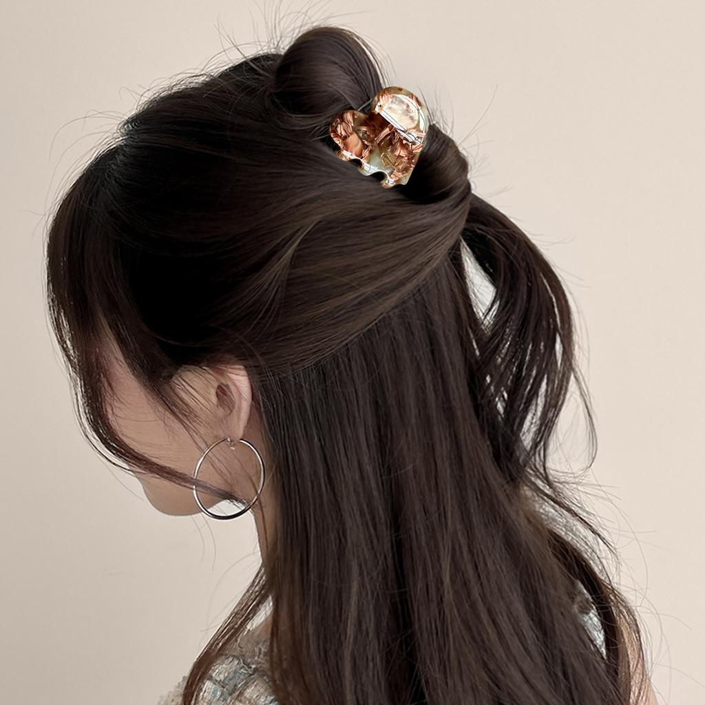 Small Hair Claw Acetate Hair Crabs For Girls Cute Heart Shaped Hair Clips Children Women Causal Hairpin Hair Accessories