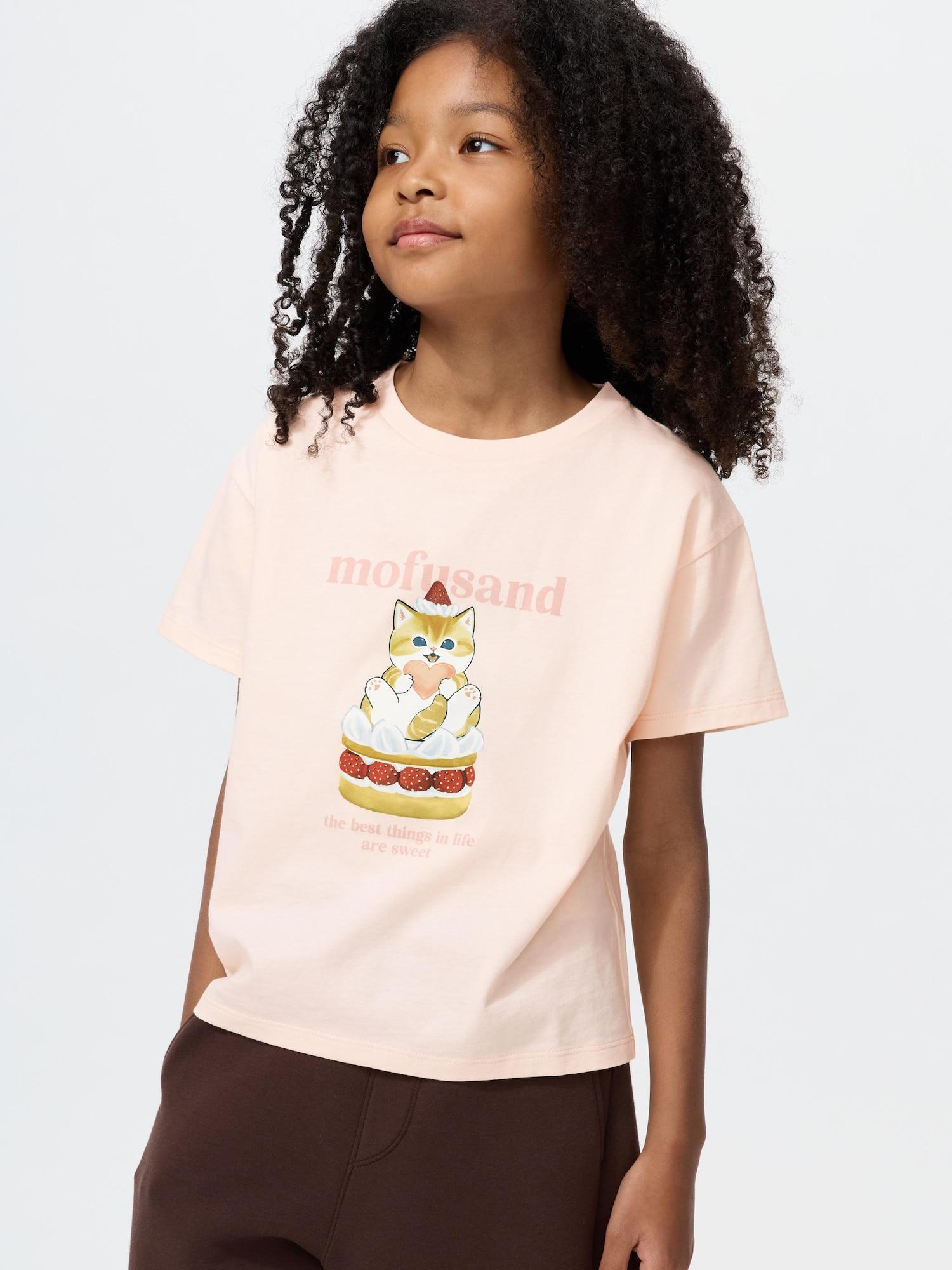 Uniqlo Япония Девушки Mofusand Ut 10 PINK/100