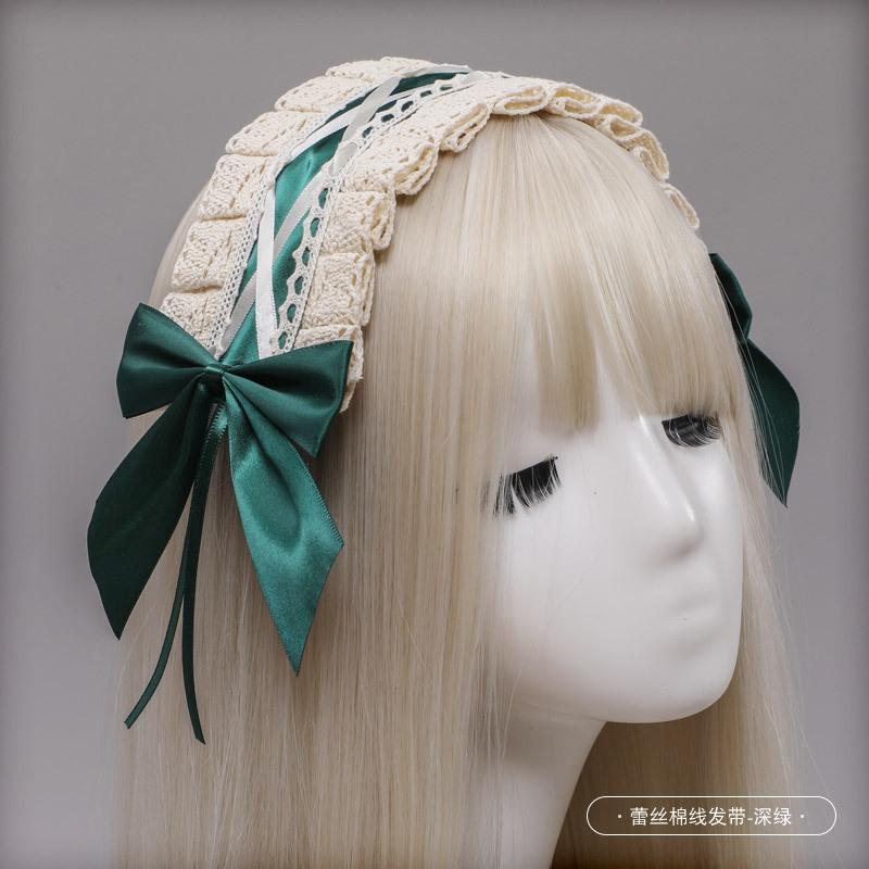 Handmade Bow Lace Headband Japanese Girl Lolita Hairpin Soft Cute Two-dimensional Headgear Cute Sister Hair Accessories