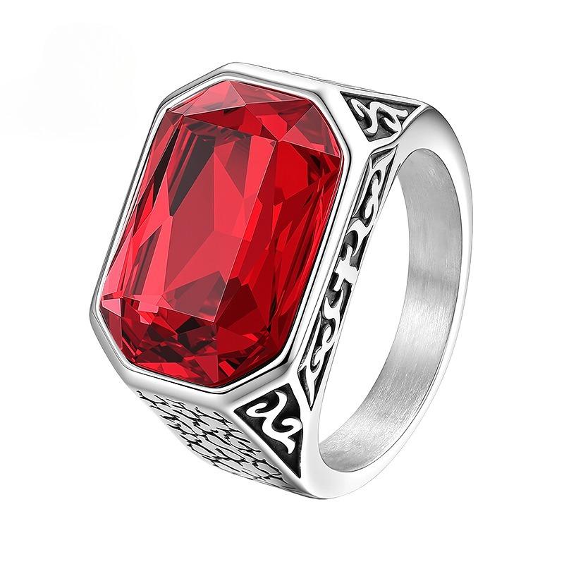 Creative Business Personality Men's Gem Ring Viking Street Ring Trend Jewelry 2026