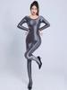 M Xl Unisex No Seam Upper Body Gleaming Bodystocking Catsuit Close Open Gusset Style Jumpsuit Pantyhose Alluring Leotard Conjoined Jumpsuit Unitard