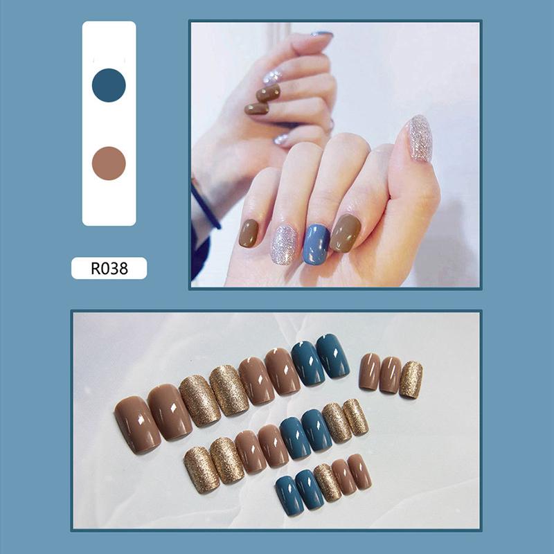 24 Pieces Boxed New Finished Nail Patch Fake Nail Wearable Nail Patch Waterproof