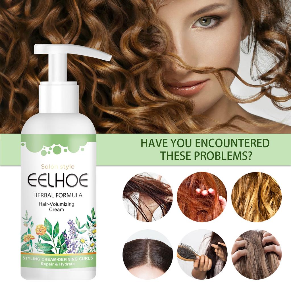 EELHOE 50ml Instant Effect Drying Frizz Control Hair Curling Enhancer Moisturizing Styling Repair Curling Essence Hair Care Elastin