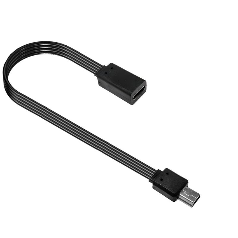 26AWG Type C Female To Mini USB Male Charging Cord 480Mbps Data Transfer Cable Wire for Tight Space and Various Devices