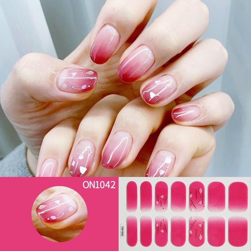 Nail Art No-bake Nail Stickers Full Stickers, 14-finger No-bake Gel Nail Stickers, Nail Art Full Stickers