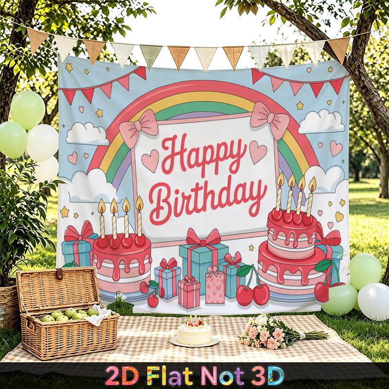 Rainbow Party Backdrop 1pc - Polyester Background