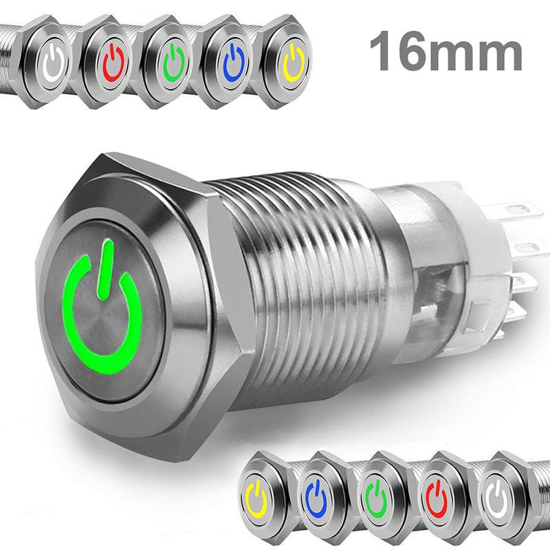 Buy 12V Car LED Power Push Button Metal ON/OFF Switch Latching ...