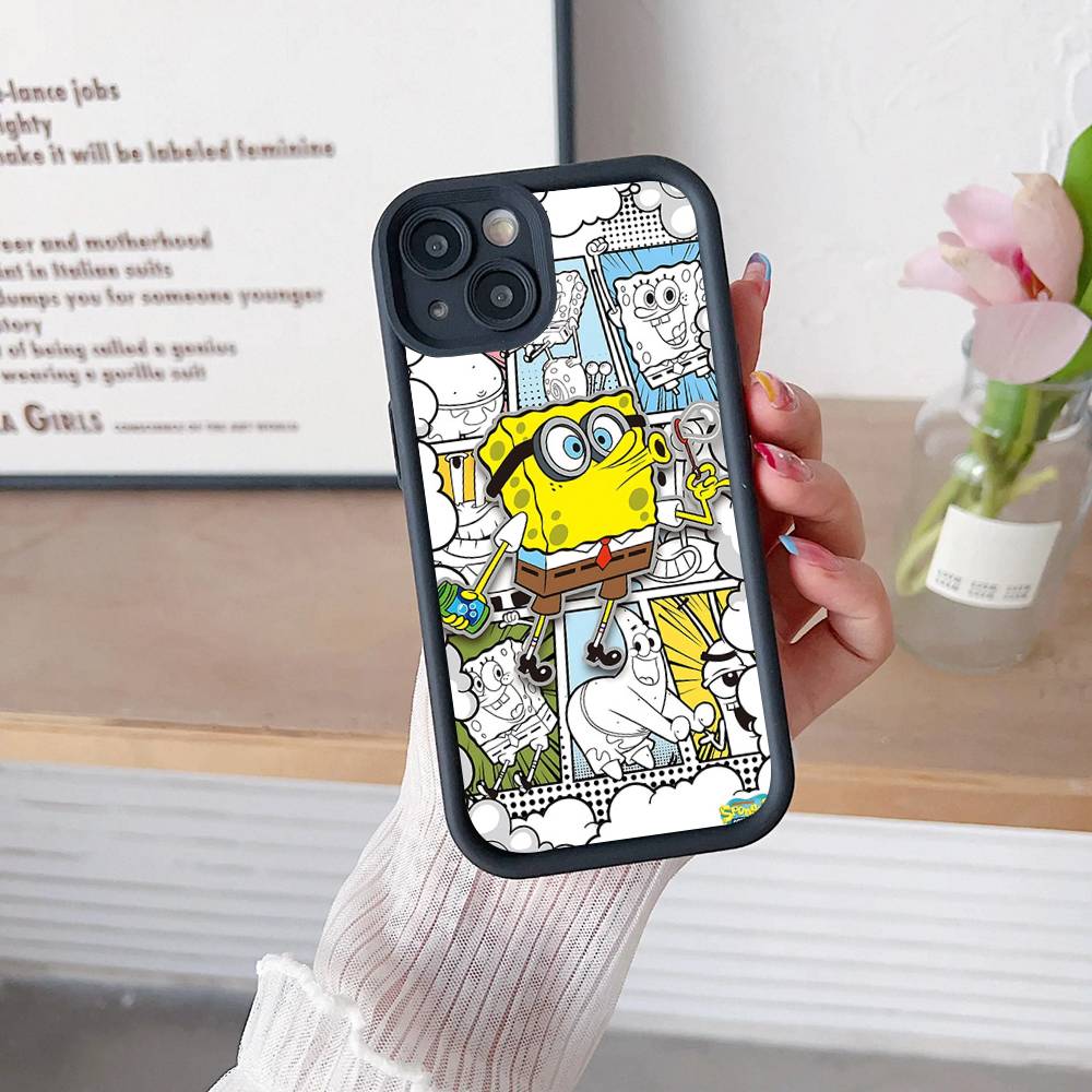 Cartoon Cute S-SpongeBob Anime Phone Case For IPhone 17 16 15 14 13 12 11 Air Plus Pro Max Soft Back Cover