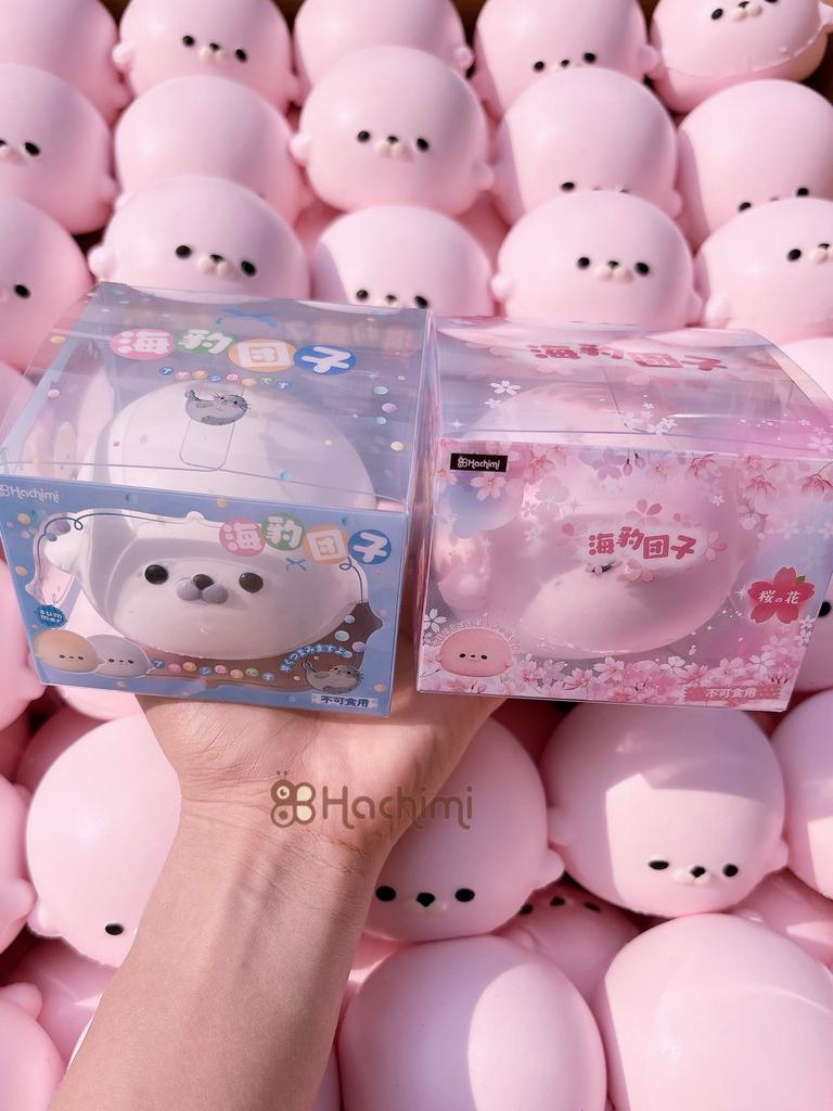 Hot In-Stock Hachimi New Blue Little Seal Squishy Slow Rebound Soft Touch Office Stress Relief Desktop Play Toys Small Gift