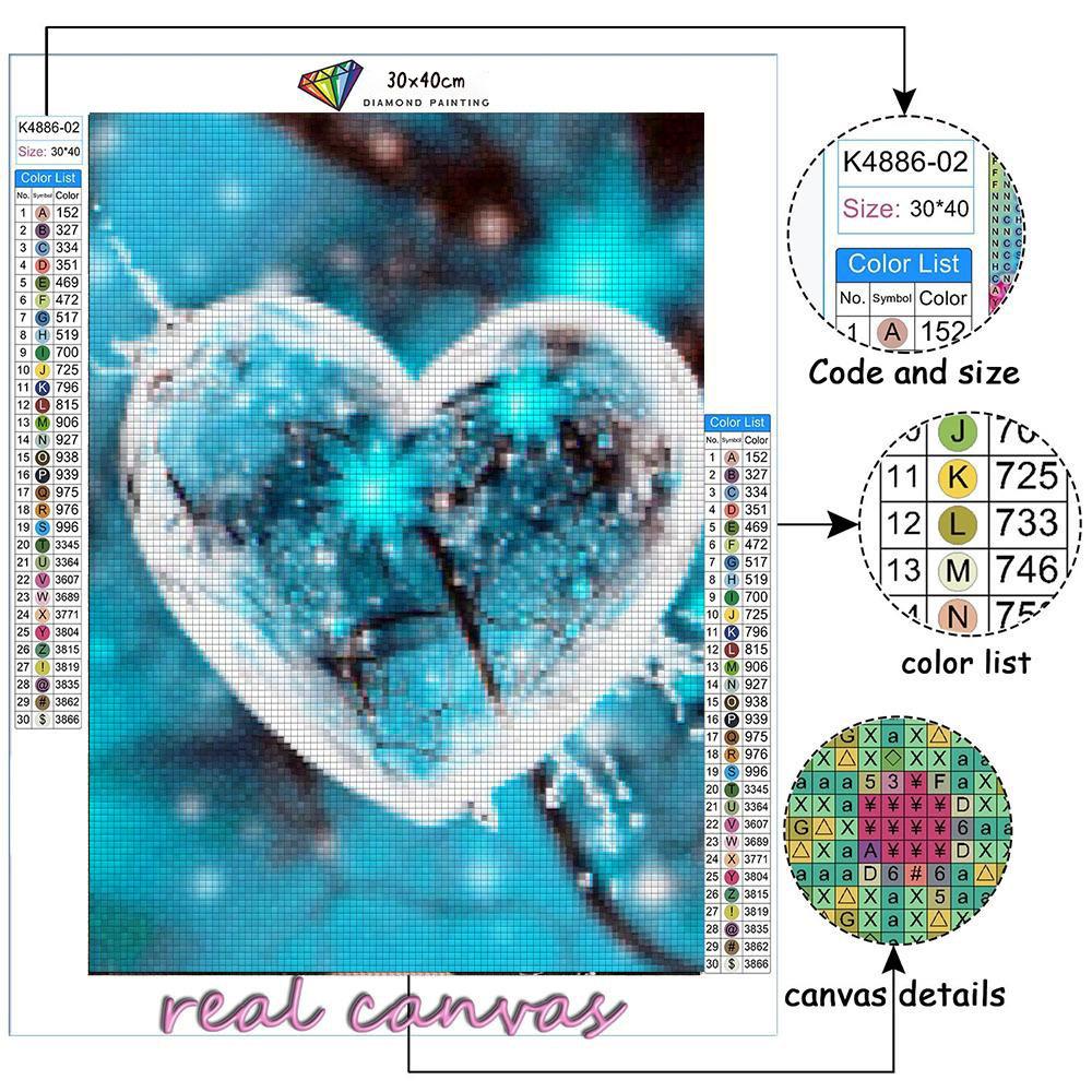 5D DIY Malowanie Diamentami Niebieskie Serce Haftowanie Mozaika Sztuka Obraz z Dżetów Dekoracja Prezent