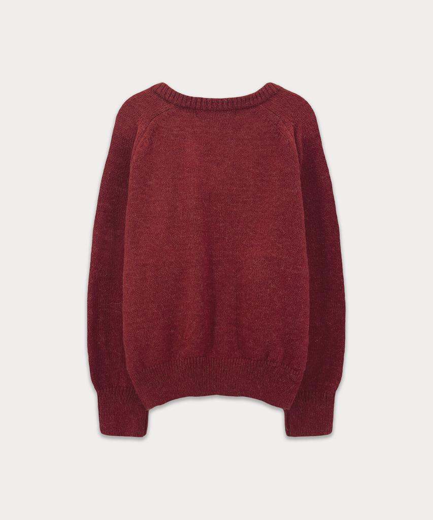 Sseomweeobeoteo Hazel Alpaca V-Neck Knit - Vintage Red