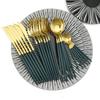 Dinnerware Set Dinner Knife Fork Spoon Tableware Set Stainless Steel Flatware Silverware Wedding Hotel Glossy Black Cutlery Set