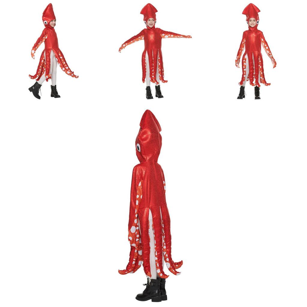 Halloween Octopus Child Costume For Kids Boys Girls School Party Plush Polyester