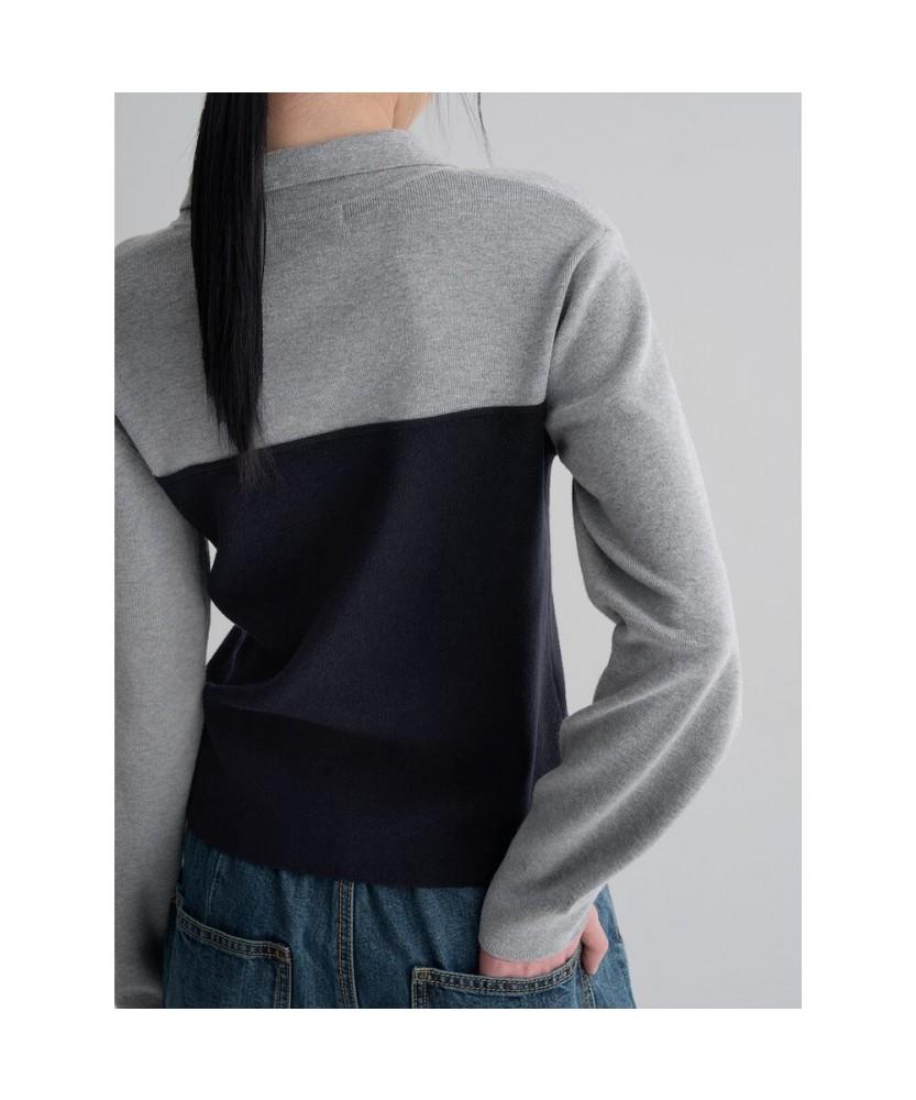 8seconds Color Block Collar Pullover Navy