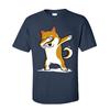 Funny Men's T-Shirt Shiba Inu Dabbing Tops Tees Discount Crew Neck Dance Tshirt Short Sleeve Cotton Casual T Shirt Wholesale