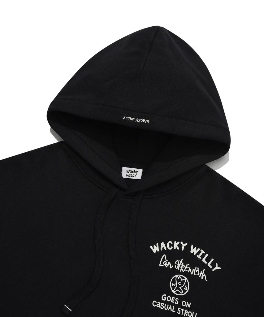 Lettering Heavy Terry Hoodie Black