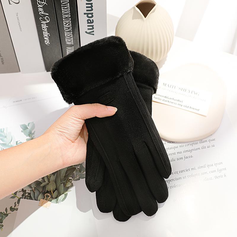 De Rong Women s Self-heating Windproof Touchscreen Winter Gloves One Size чёрный