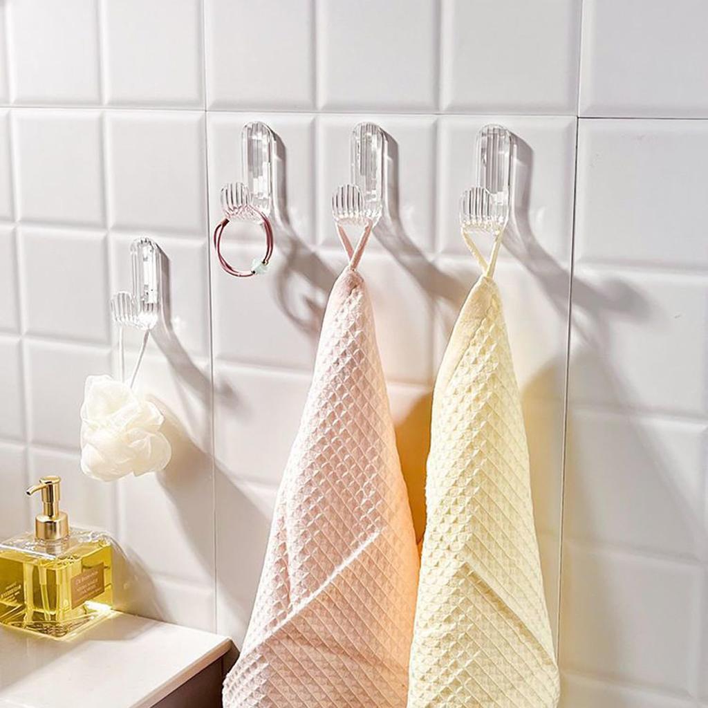 10/20PCS Acrylic Tranparent Adhesive Hook Clothes Hook Kitchen Bathroom Wall Holeless Strong Adhesive Rack Hooks Home Organizer