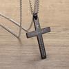Philippians 4:13 Men's Simple Cross Pendant Necklace Stainless Steel Religious Amulet Jewelry Unisex Bijoux