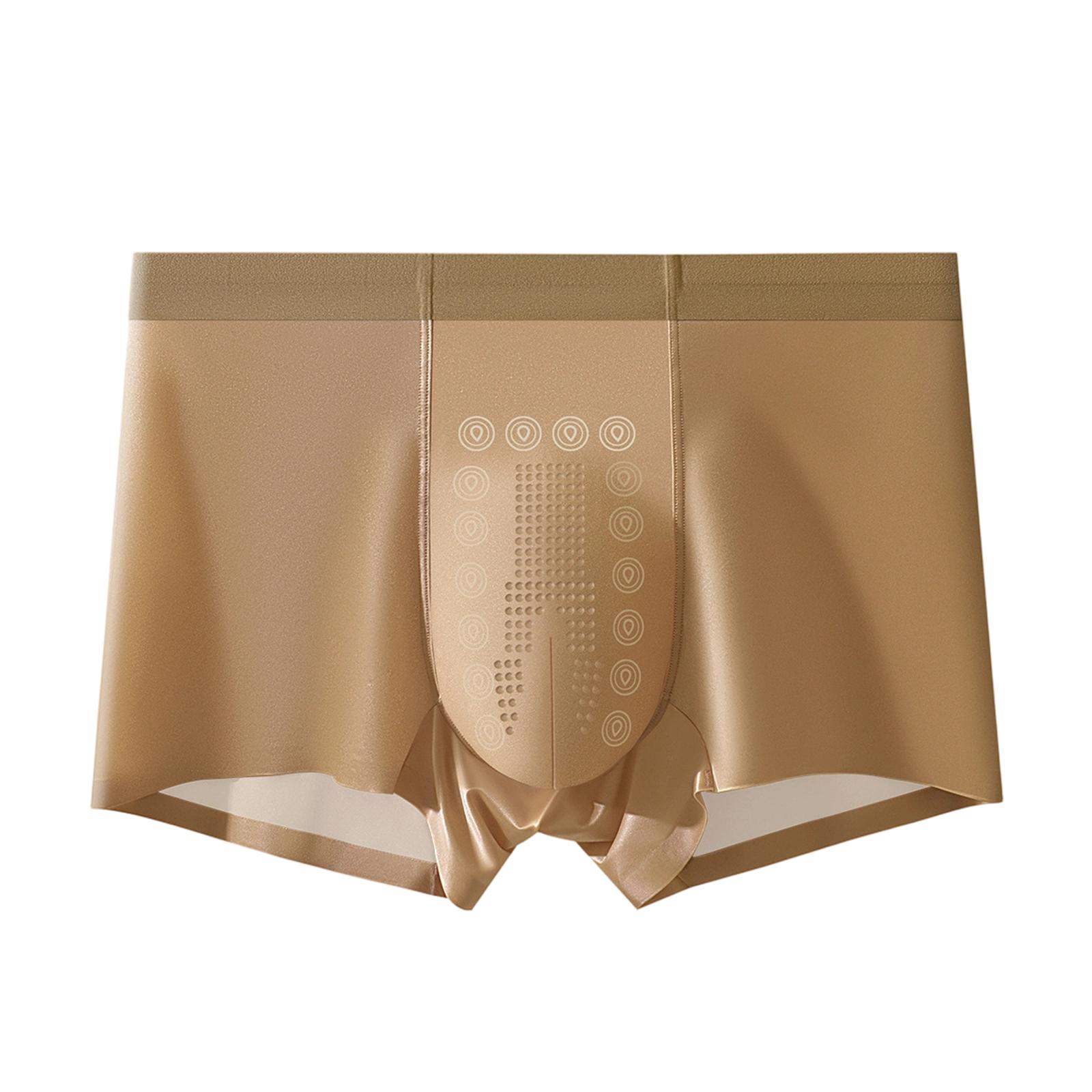 Men s Underwear With Cool Feeling, Ultra-thin Mesh, And Four Corner Shorts For Wearing L коричневый