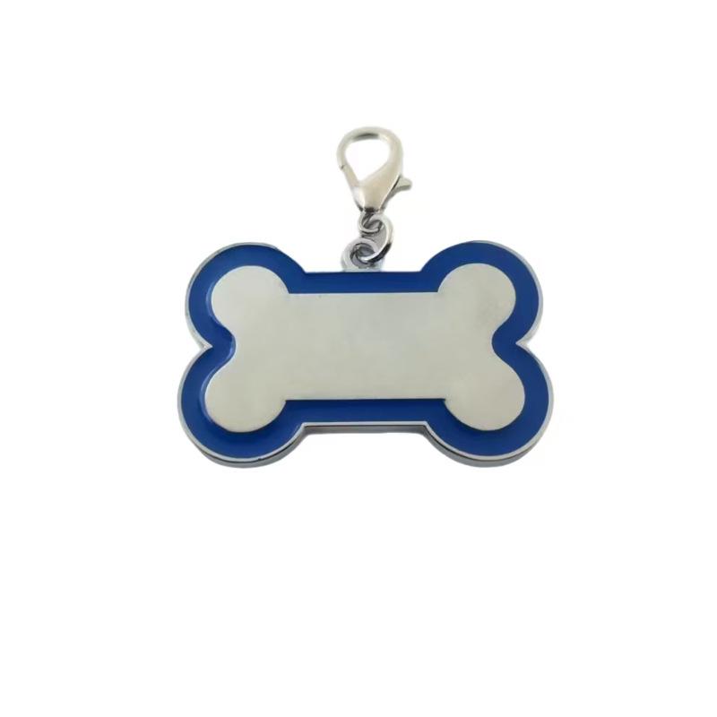 Zinc Alloy Dog Bone ID Tag - Laser Engraved, Anti-lost Military Pendant for Pet Collars