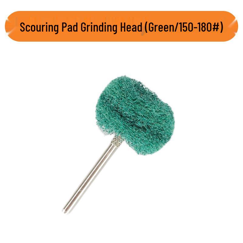 Nylon Fiber Scouring Pad with Handle - Mini Wool Round Head Polishing Brush for Woodworking