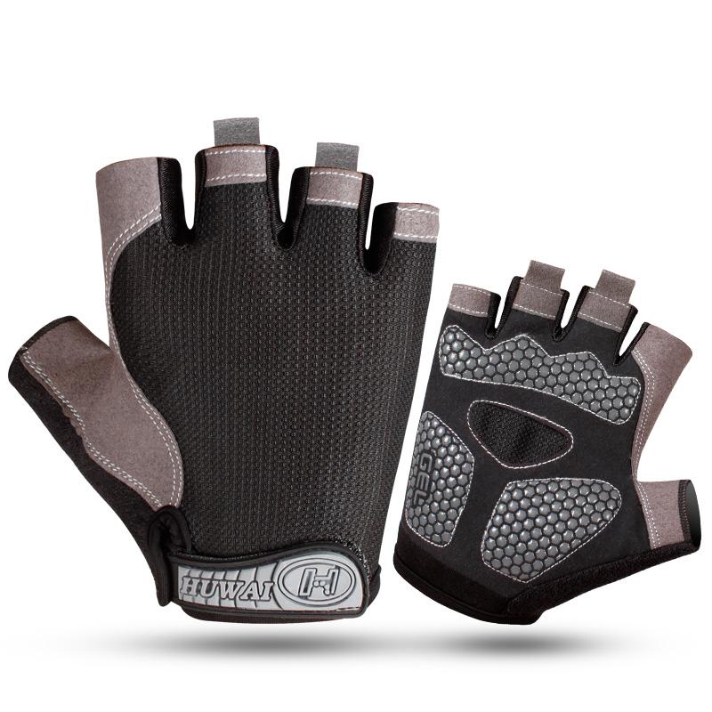 Unisex Fingerless Fitness Weight Lifting Gym Gloves Mittens чёрный