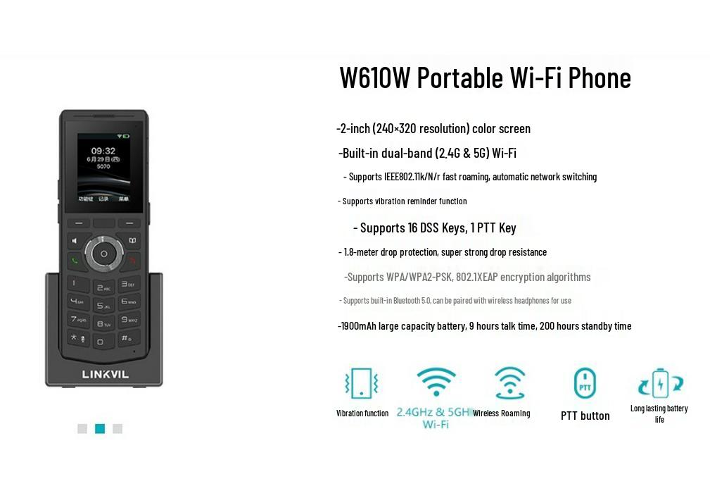 Genuine Fanvil W610W WiFi Handheld IP Phone