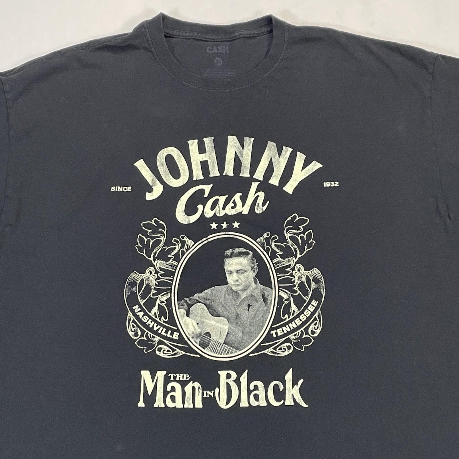 Johnny Cash Shirt Mens Medium Black Man In Black Country Music Nashville Tee Unisex T-Shirt XXXXL