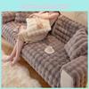 Sofa Warm Plush Cover Non Slip Cushion Covers Winter Quick Heat Decor Furniture