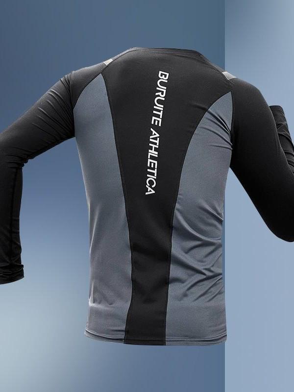 Men's Quick-Dry Long Sleeve Athletic Shirt for Running and Training