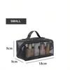 Mesh transparent makeup bag, travel grooming storage bag, large capacity handheld makeup storage bag