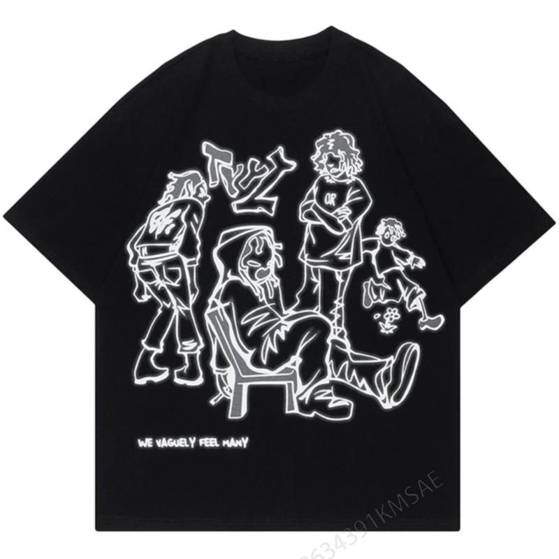 Vamtac Oversized Graphic Tees Tees for Men Women Streetwear Unisex T Shirts High Quality O-Neck Short Sleeves 50983