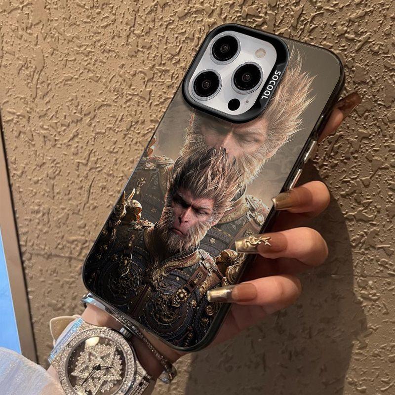 Silicone Phone Case for Apple 15 ProMax- Black Myth Wukong Monkey King iPhone Cover on 15/15promax/15plus/15pro/14/13/12/11/Xs/XR