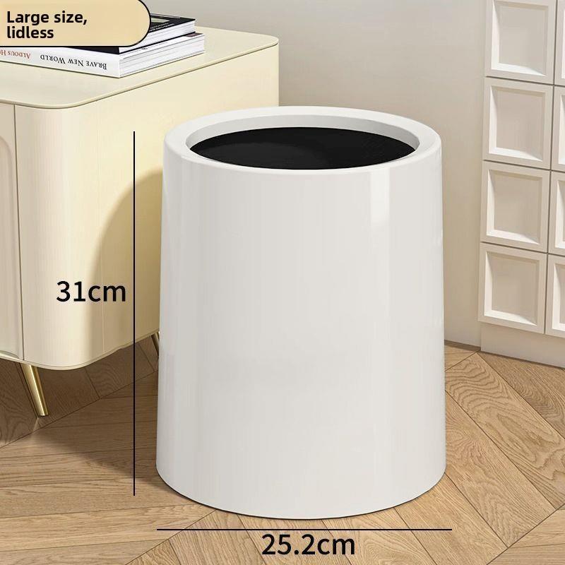 Nordic Double Layer Round Tra Can for Office Living Room Bedroom Kitchen Batoom Simple Creative Home Use Waste Bin