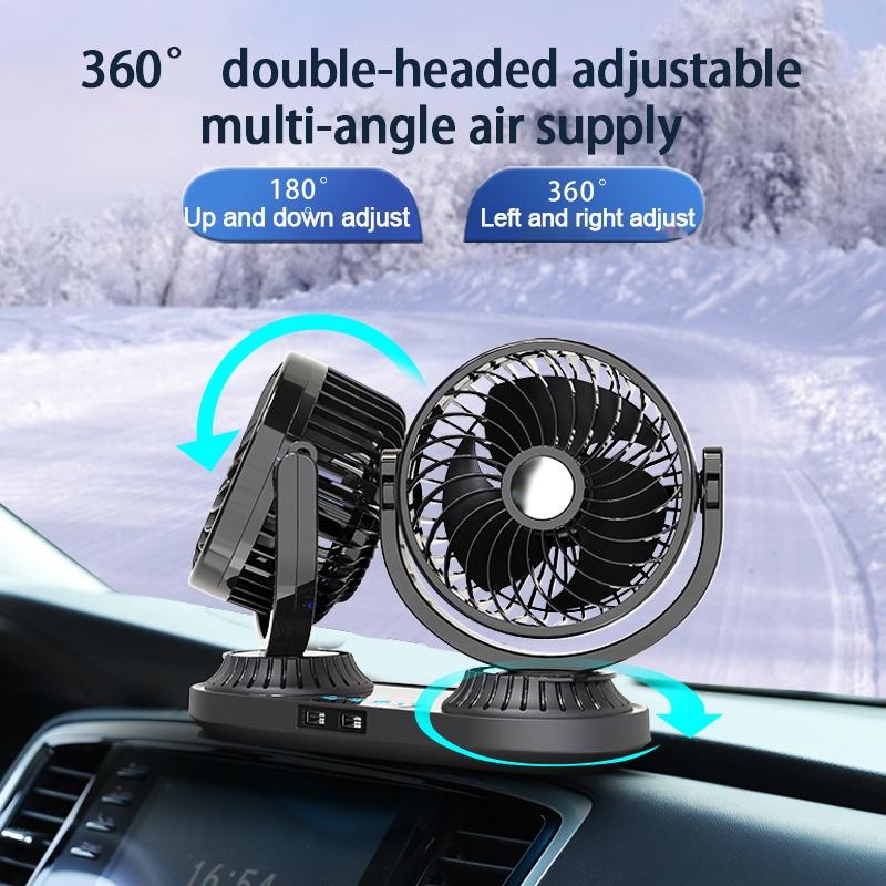 12V 24V Electronic Rechargeable Twin Mini Fans for Cars USB Cooling Fans SUV RV